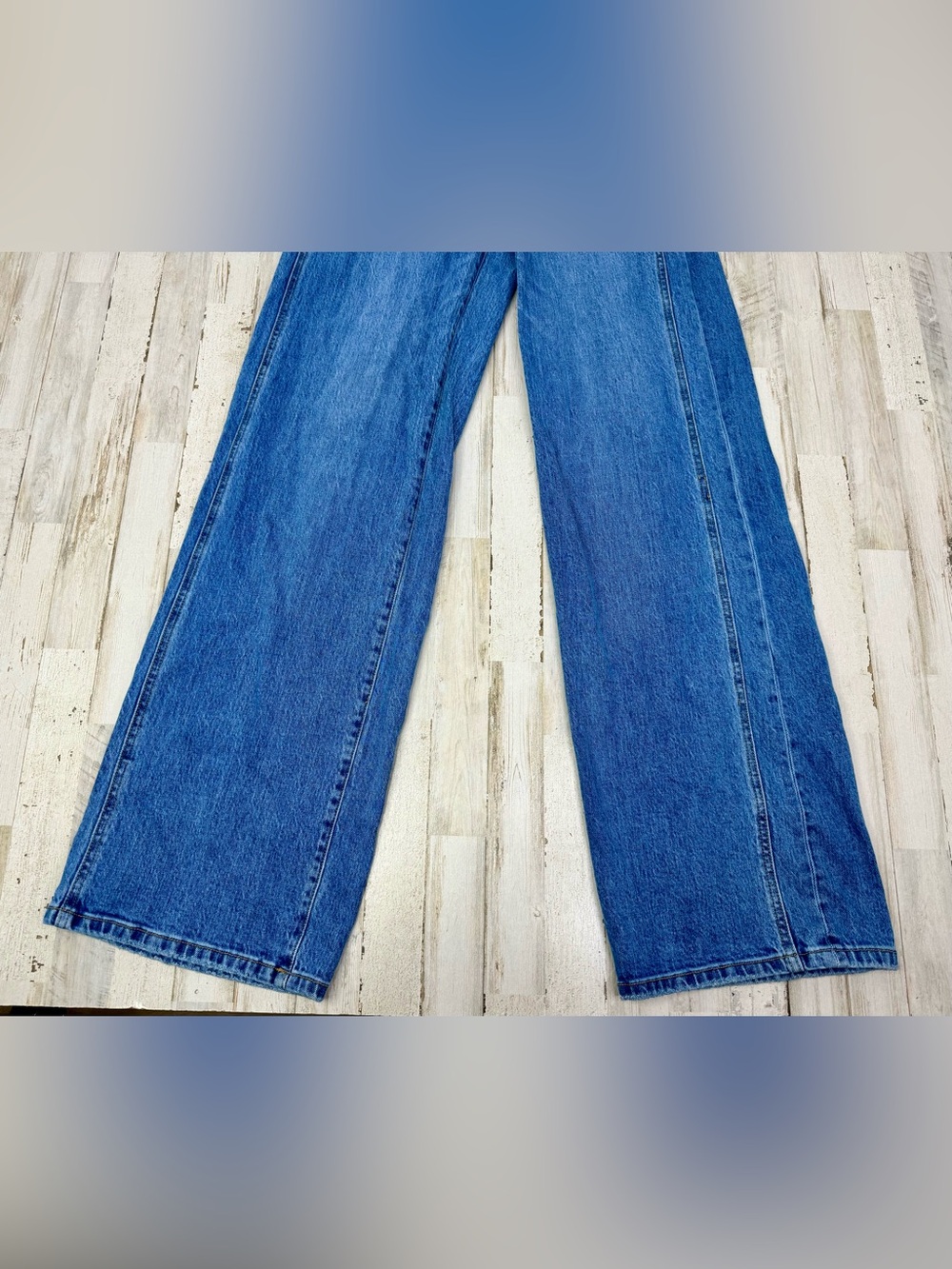 Vervet Blue Straight Wide Leg Jeans 28 (32x35) High Rise - Picture 3 of 11